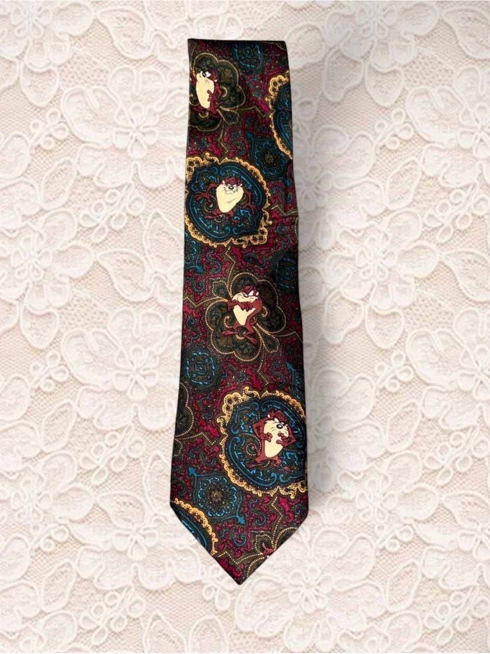 Warner Bros. Paisley Tie in Burgundy, Blue, Gold